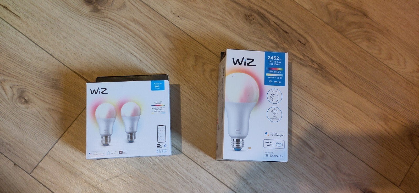 WiZ Smart LED Lamp E27 - Kleur en Wit - 2452lm 806 lm, Philips, Led-lamp, Meerkleurig, 60 watt of meer