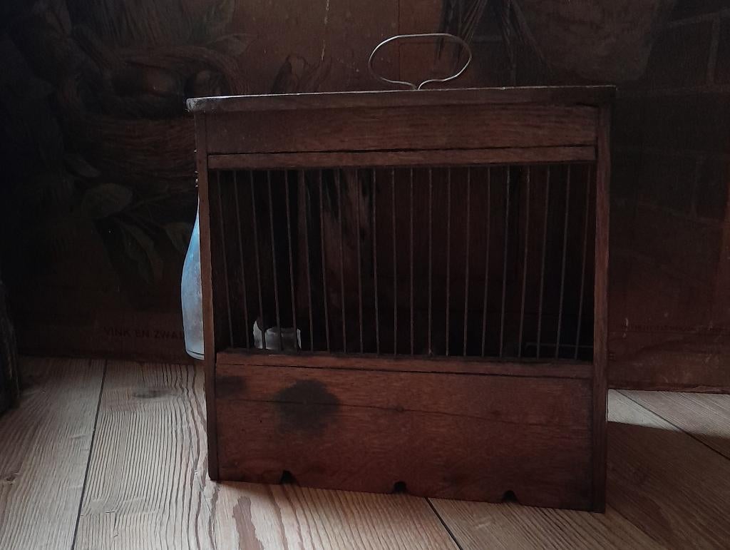 ~ Oude Vinkenkooitjes Vogelkooitjes, Ophalen of Verzenden, Gebruikt, Hout, Vogelkooi