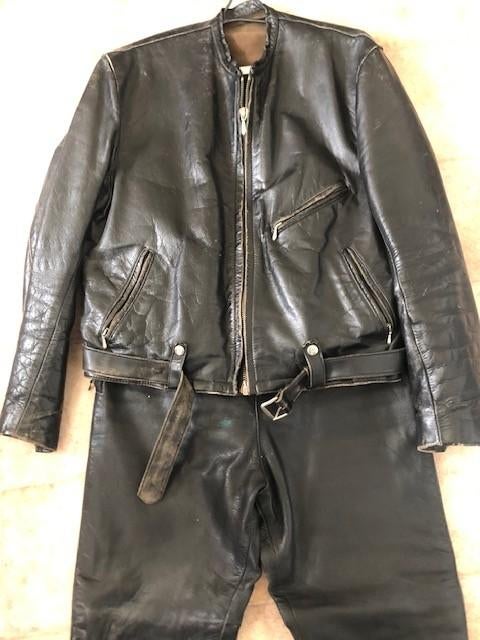 oldtimer motoren lederen kleding, Ophalen, Tweedehands, Heren, Combipak