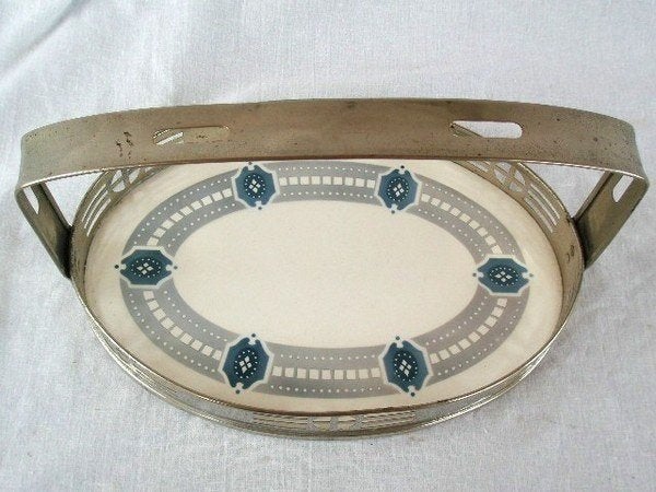 Prachtig antiek Art Deco dienblad  Gebrüder Mehner Eulau, Antiek en Kunst, Ophalen