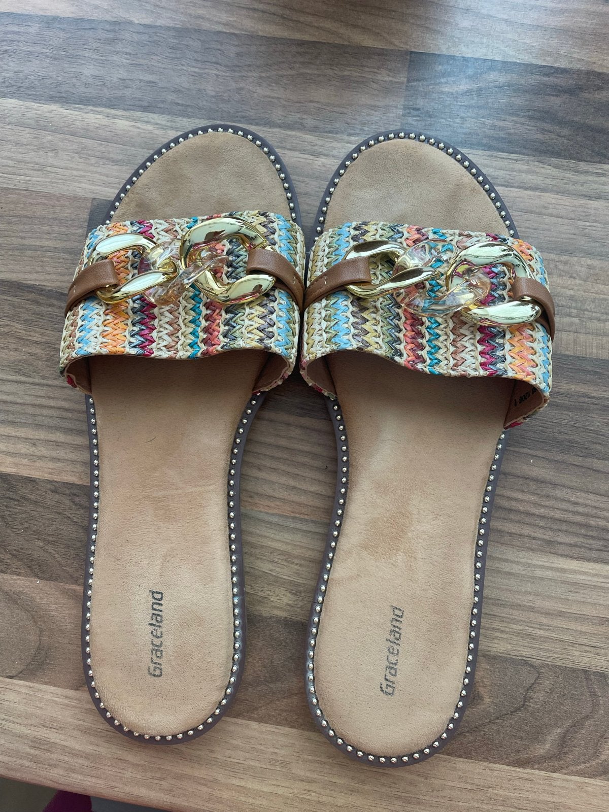 Graceland slippers maat 40 met kleurrijk patroon, Ophalen of Verzenden, Zo goed als nieuw, Overige kleuren, Slippers