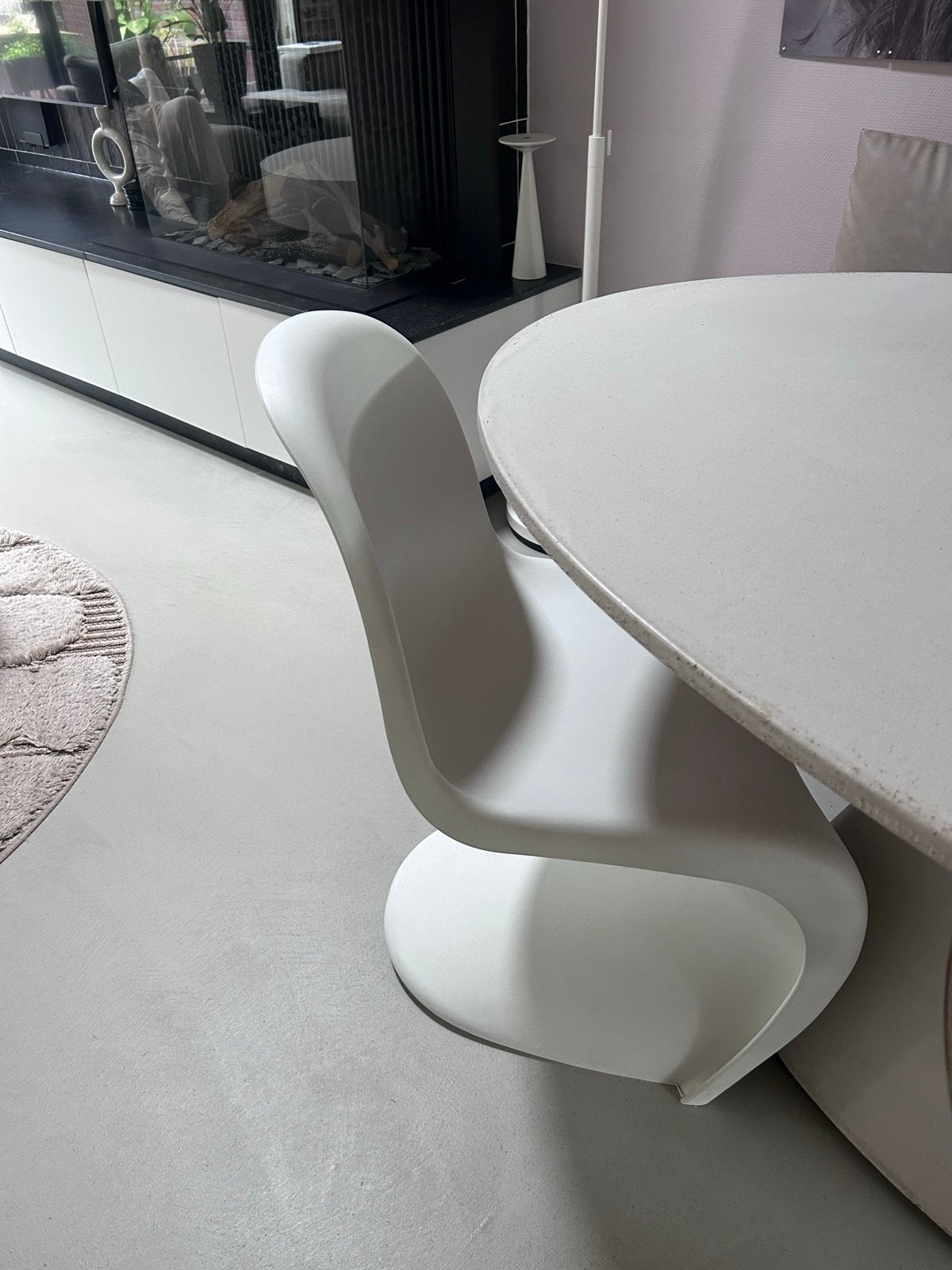 4x Vitra Panton Stoelen - Mat Wit Design Klassieker, Huis en Inrichting, Ophalen, Kunststof, Wit, Zo goed als nieuw