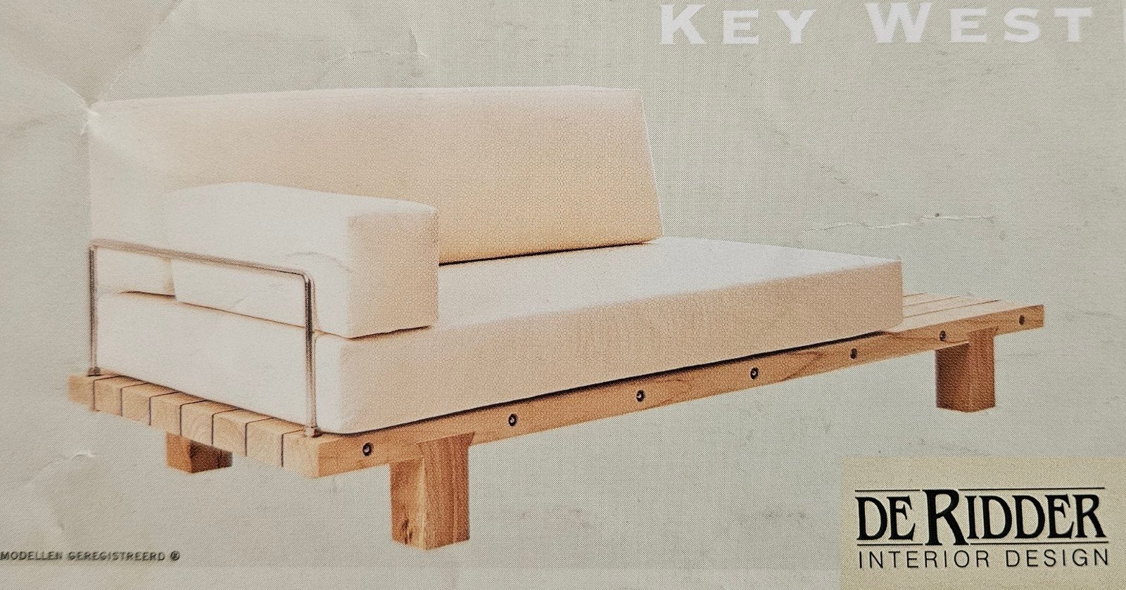 Design bank Key West, Essenhout, 210cm, Huis en Inrichting, Banken | Sofa's en Chaises Longues, Ophalen, Gebruikt, Modern Design