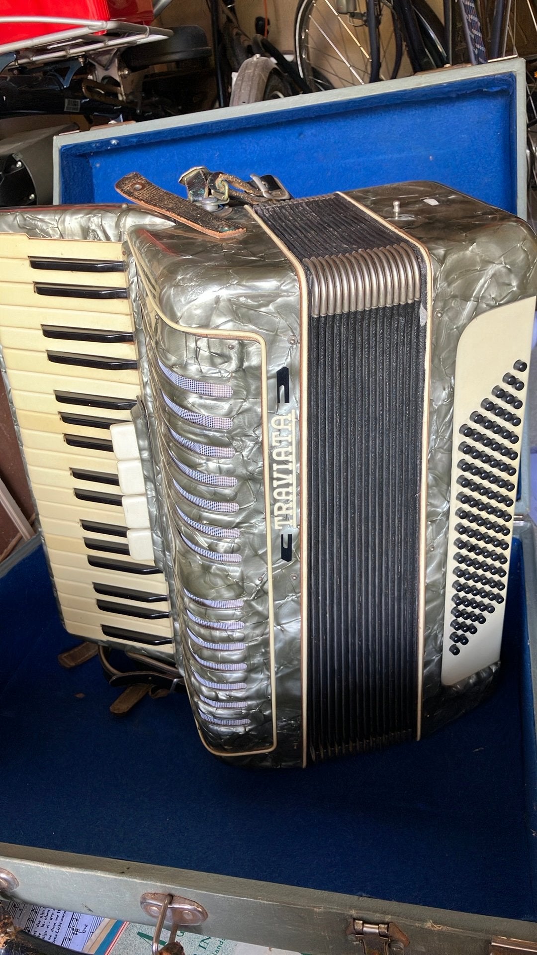 Traviata Bespeelbare accordeon, Muziek en Instrumenten, Gebruikt, Met koffer, Toetsaccordeon, 96-bas