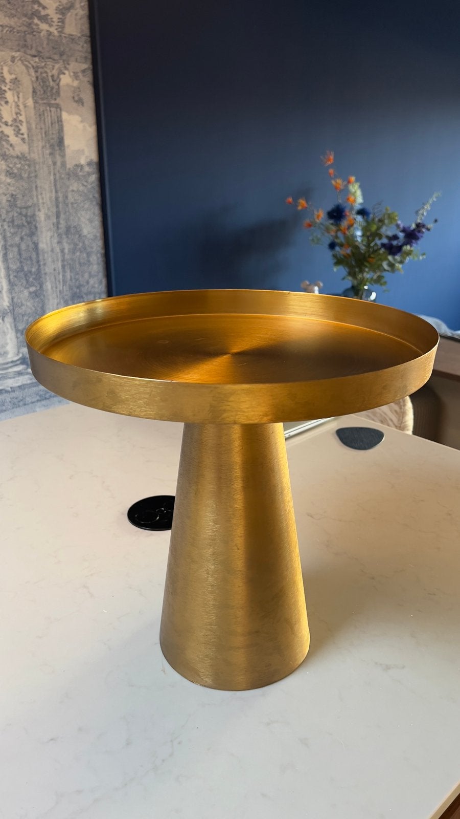 Messing bijzettafel Liz - diameter 41 cm, hoogte 40 cm, Ophalen, Minder dan 45 cm, Minder dan 55 cm, Gebruikt