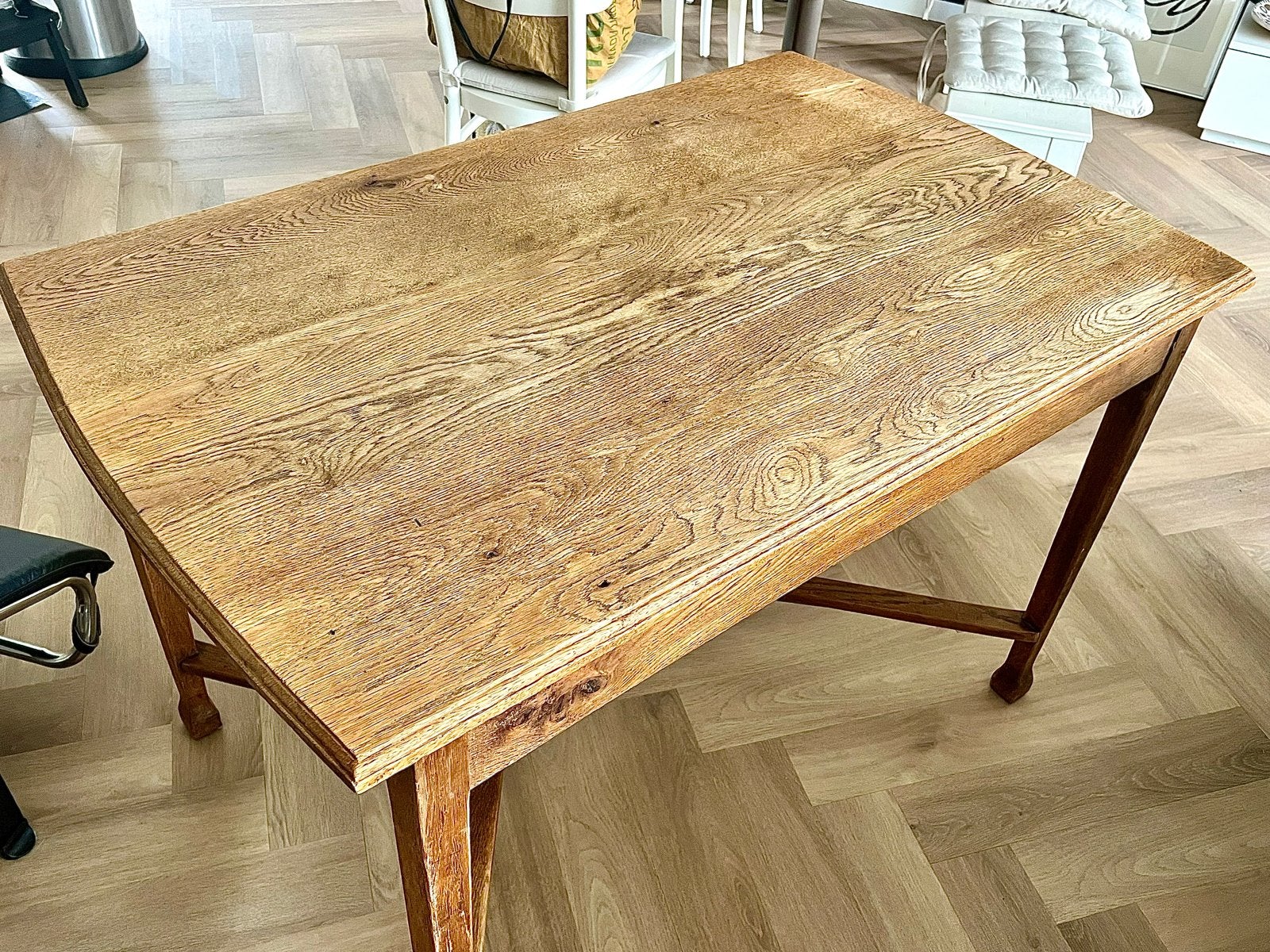 Antieke massief eiken tafel 120x76x76 cm, Antiek en Kunst, Antiek | Meubels | Tafels, Ophalen