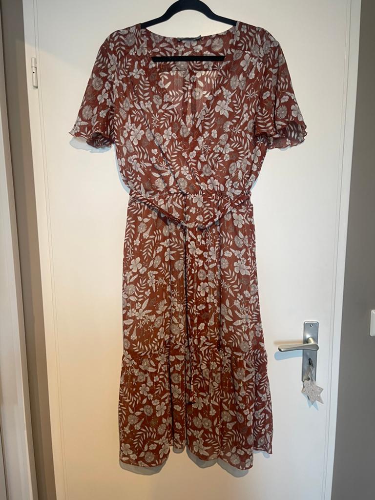 Geisha feestelijke zomer jurk maat 42 / XL, Bruin, Maat 42/44 (L), Ophalen of Verzenden, Zo goed als nieuw