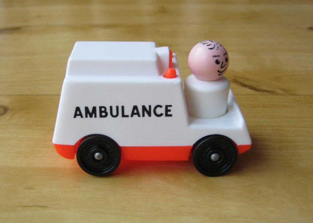 Vintage Fisher Price ambulance met dokter uit 1979., Ophalen of Verzenden, Zo goed als nieuw, Auto of Voertuig
