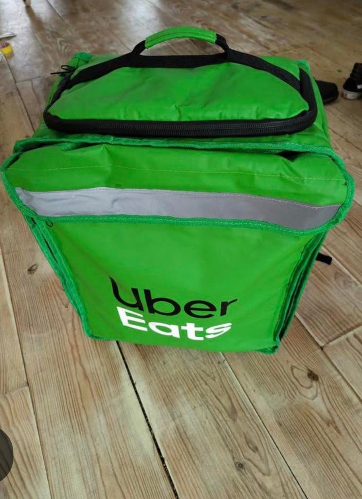 Uber eats bezorgtas, jas, helm, broek en phone holder, Fietsen en Brommers, Fietsaccessoires | Fietstassen, Ophalen, Nieuw