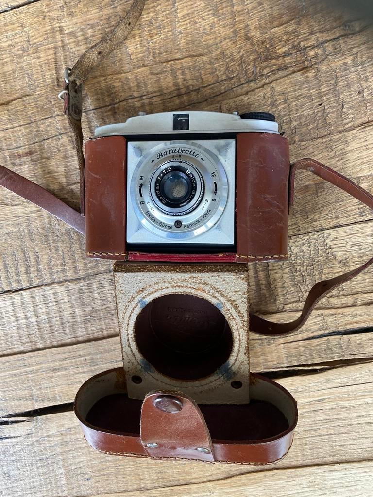 Baldixette camera met leren hoes, Ophalen of Verzenden, Gebruikt, Compact, Overige Merken