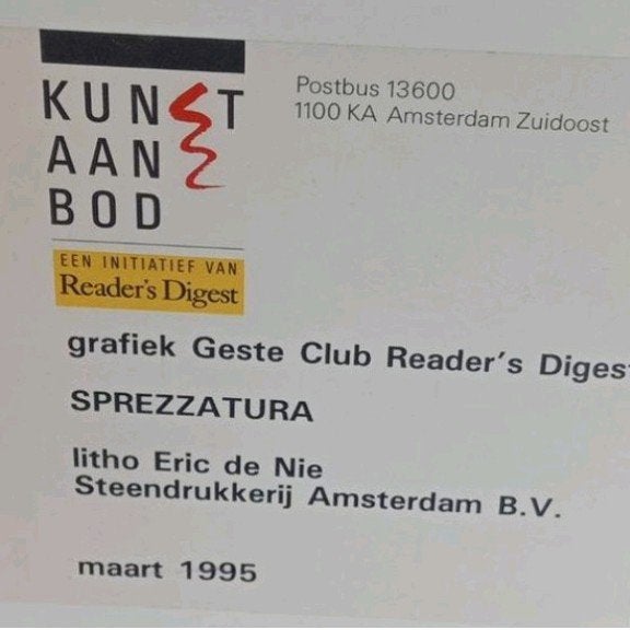 Eric de Nie SPREZZATURA Litho 1995, Ophalen of Verzenden