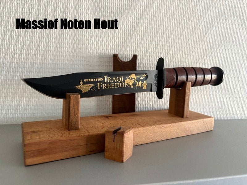 massief edel houten messenstandaard mes knife zakmes messen, Ophalen of Verzenden, Overige soorten, Overige gebieden, Mes of Dolk