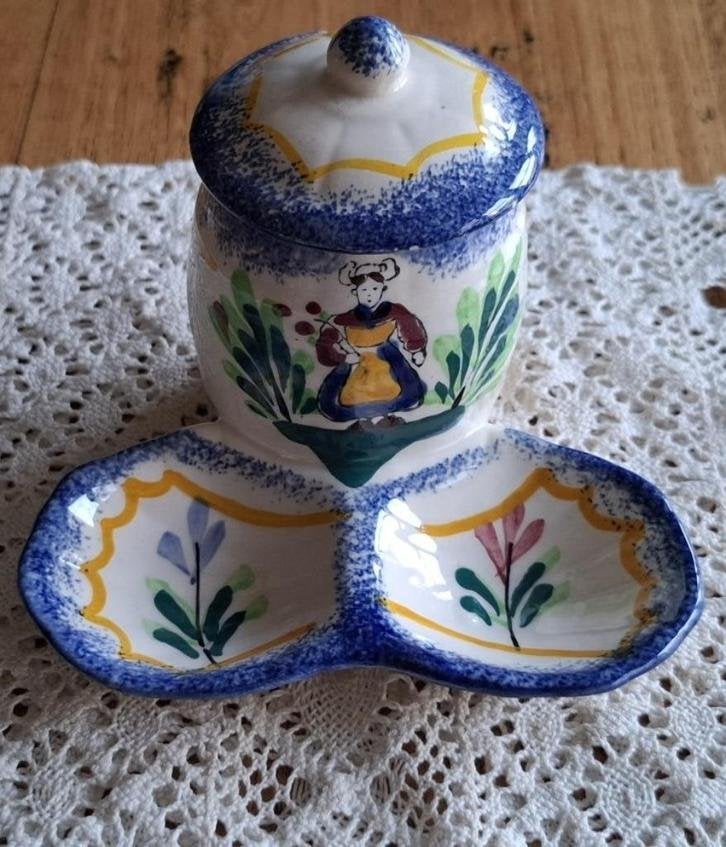 Frans brocante peper / zout / mosterd stel, Pornic, Ophalen of Verzenden