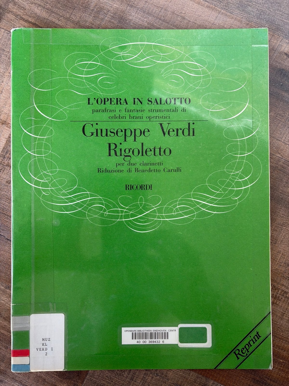 Giuseppe Verdi - Rigoletto voor twee klarinetten (bladmuziek, Gebruikt, Klassiek, Ophalen of Verzenden, Klarinet