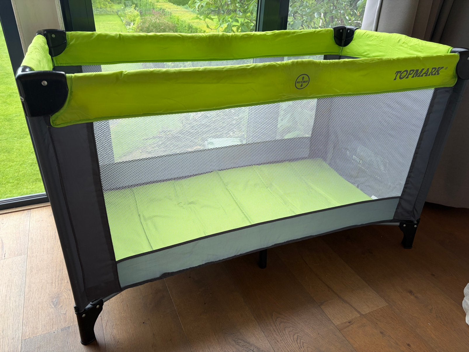 Topmark campingbed grijs groen, Kinderen en Baby's, Ophalen, Zo goed als nieuw, Minder dan 140 cm, Minder dan 70 cm