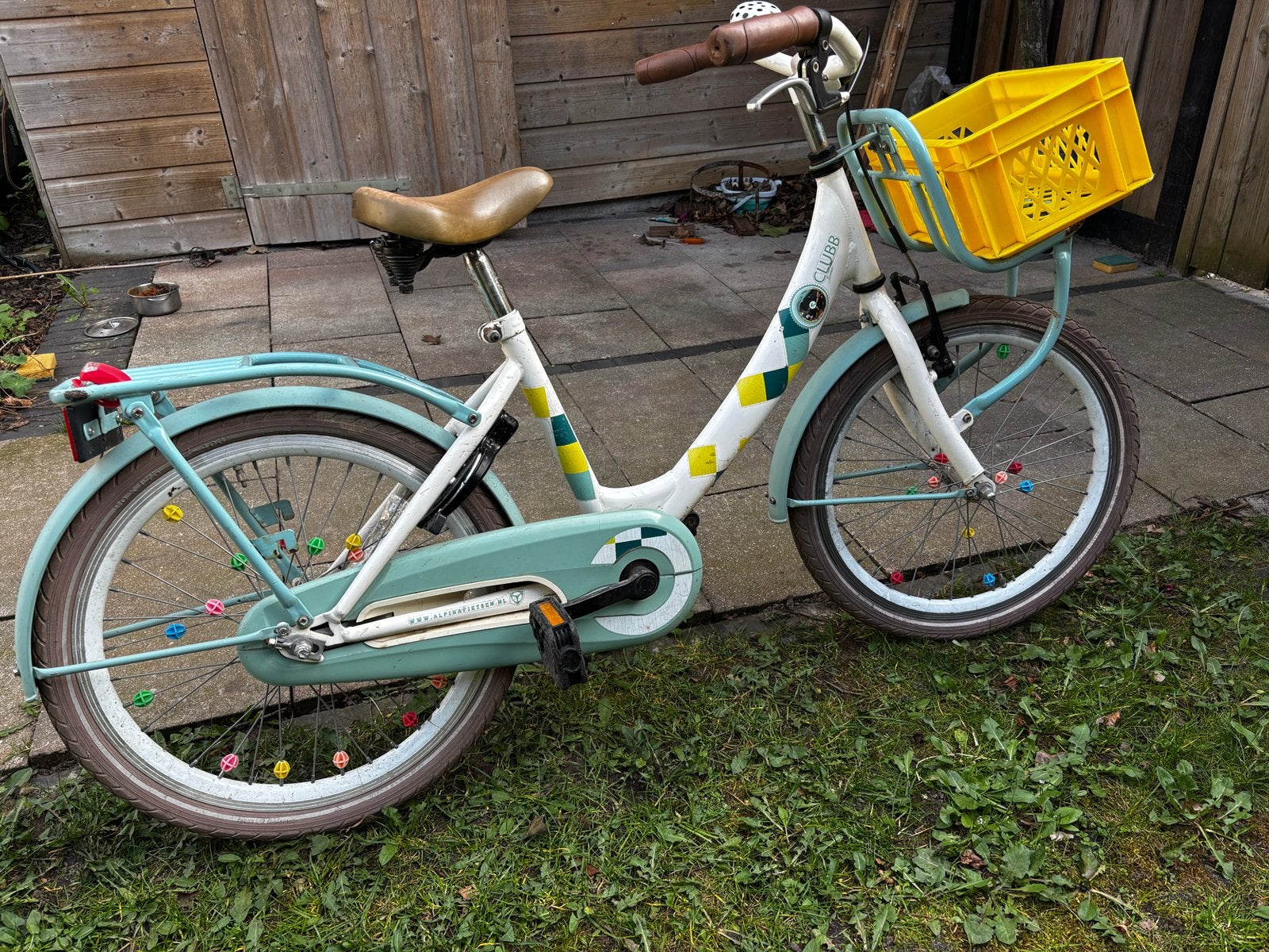 Alpina Clubb kinderfiets 20 inch - Wit/Mintgroen, Ophalen, Terugtraprem, Gebruikt, Handrem