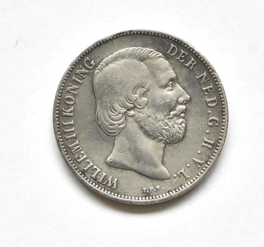 1 gulden 1863 ZFR koning Willem 3, Postzegels en Munten, Munten | Nederland, 1 gulden, Koning Willem III, Verzenden, Zilver