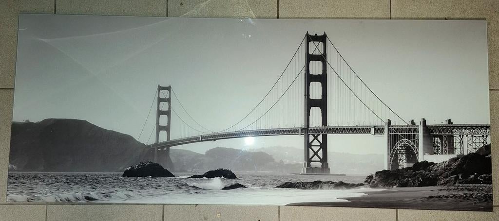 Golden gate bridge in San Francisco in gehard glas., Ophalen, Gebruikt