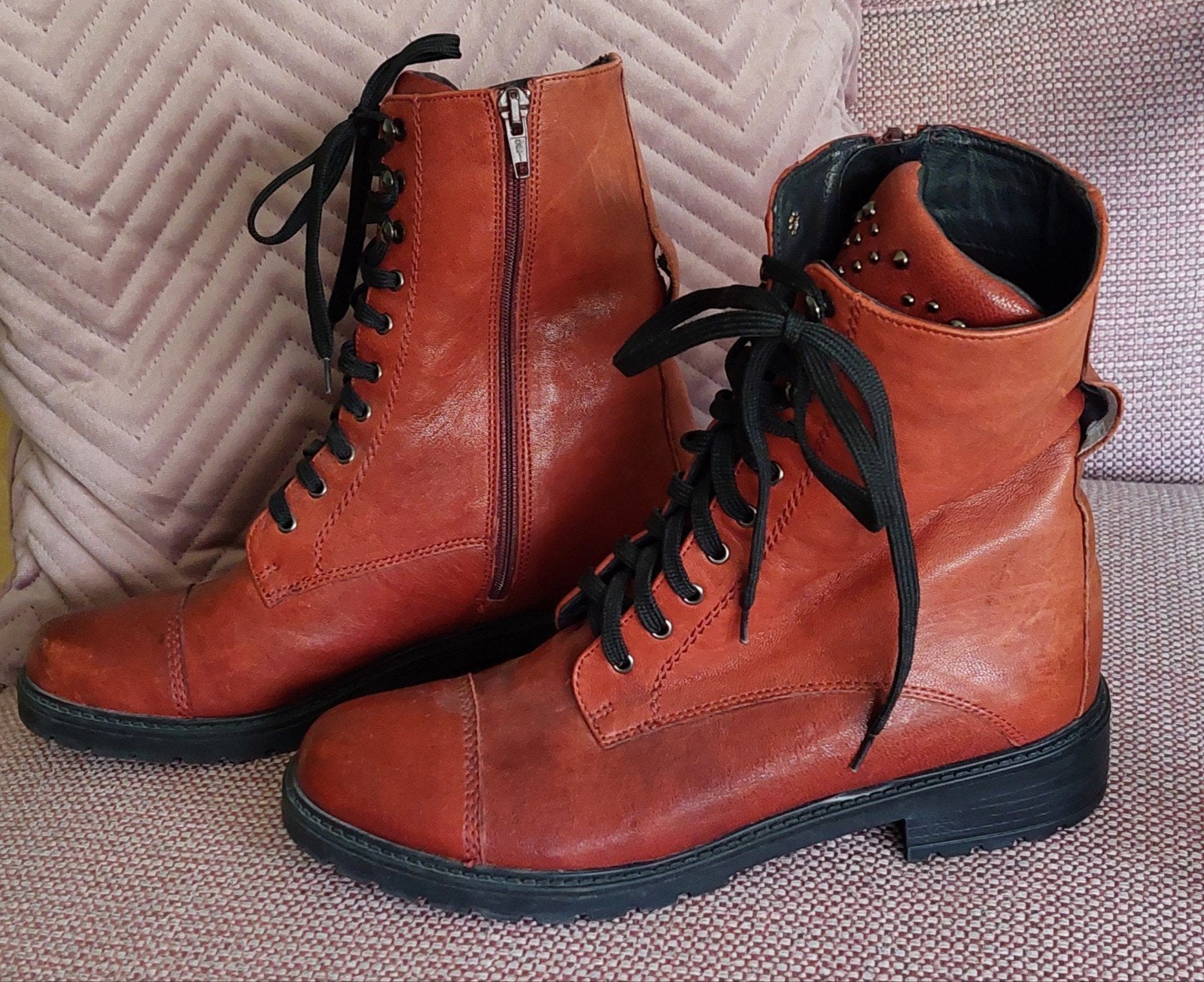 Linea Zeta leren boots, veterlaarzen, maat 39, Lage of Enkellaarzen, Ophalen of Verzenden, Zo goed als nieuw, Linea Zeta