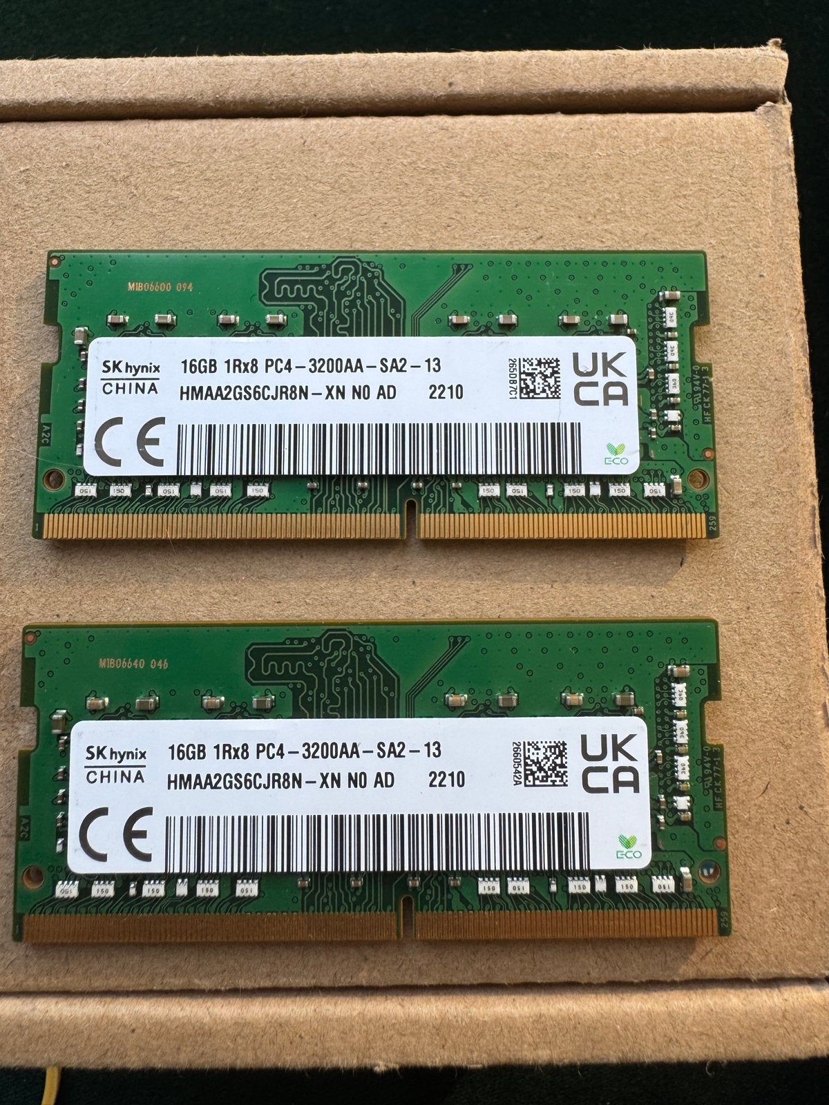 SK Hynix 32GB DDR4 RAM (2x16GB) 3200MHz, Computers en Software, RAM geheugen, 32 GB, DDR4, Ophalen of Verzenden, Zo goed als nieuw
