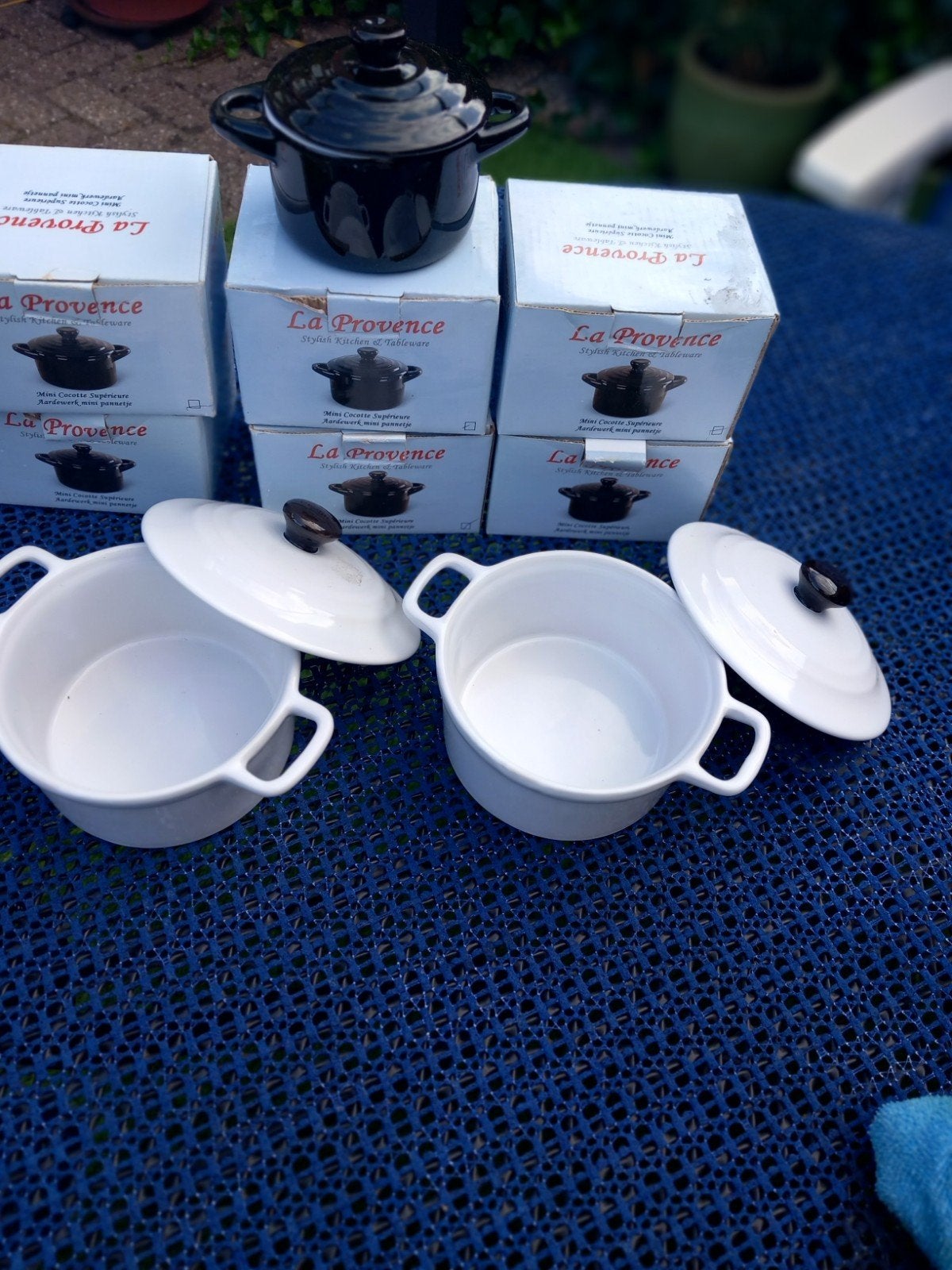 La Provence Mini Cocottes - Wit en Zwart (Set van 8), Ophalen of Verzenden, Nieuw