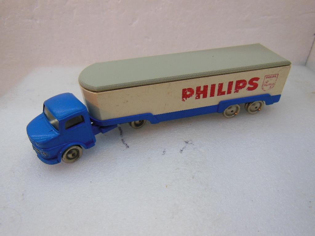 LEGO 657 PHILIPS - MB + Trailer - logo  beschadigd, Ophalen of Verzenden, Gebruikt, Bus of Vrachtwagen, Overige merken