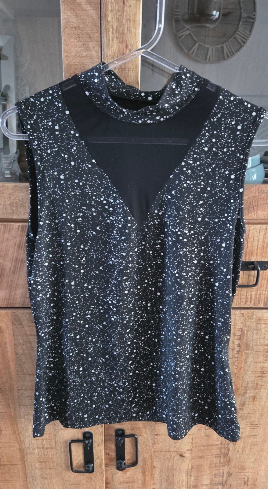 Glitter top met mesh maat L, Maat 38/40 (M), Zwart, Ophalen of Verzenden, Zo goed als nieuw