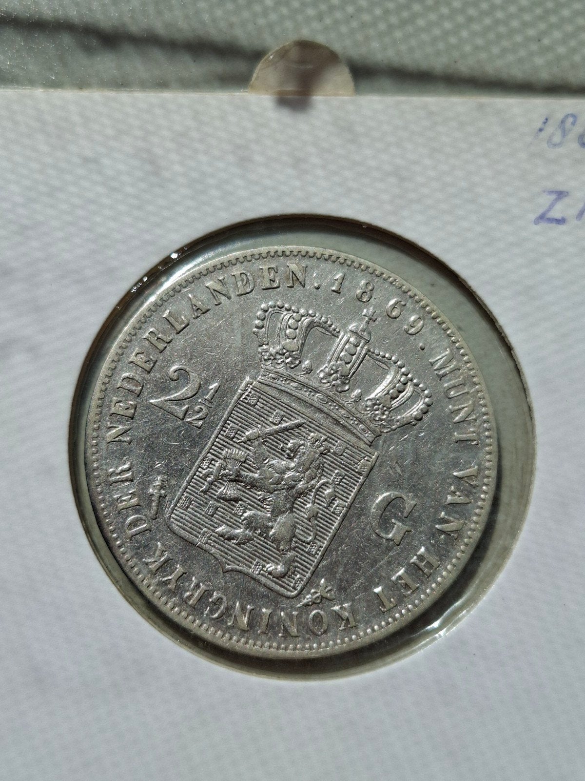 rijksdaalder 1869 willem 3 2½ gulden zilver, Koning Willem III, Zilver, Ophalen of Verzenden, Losse munt