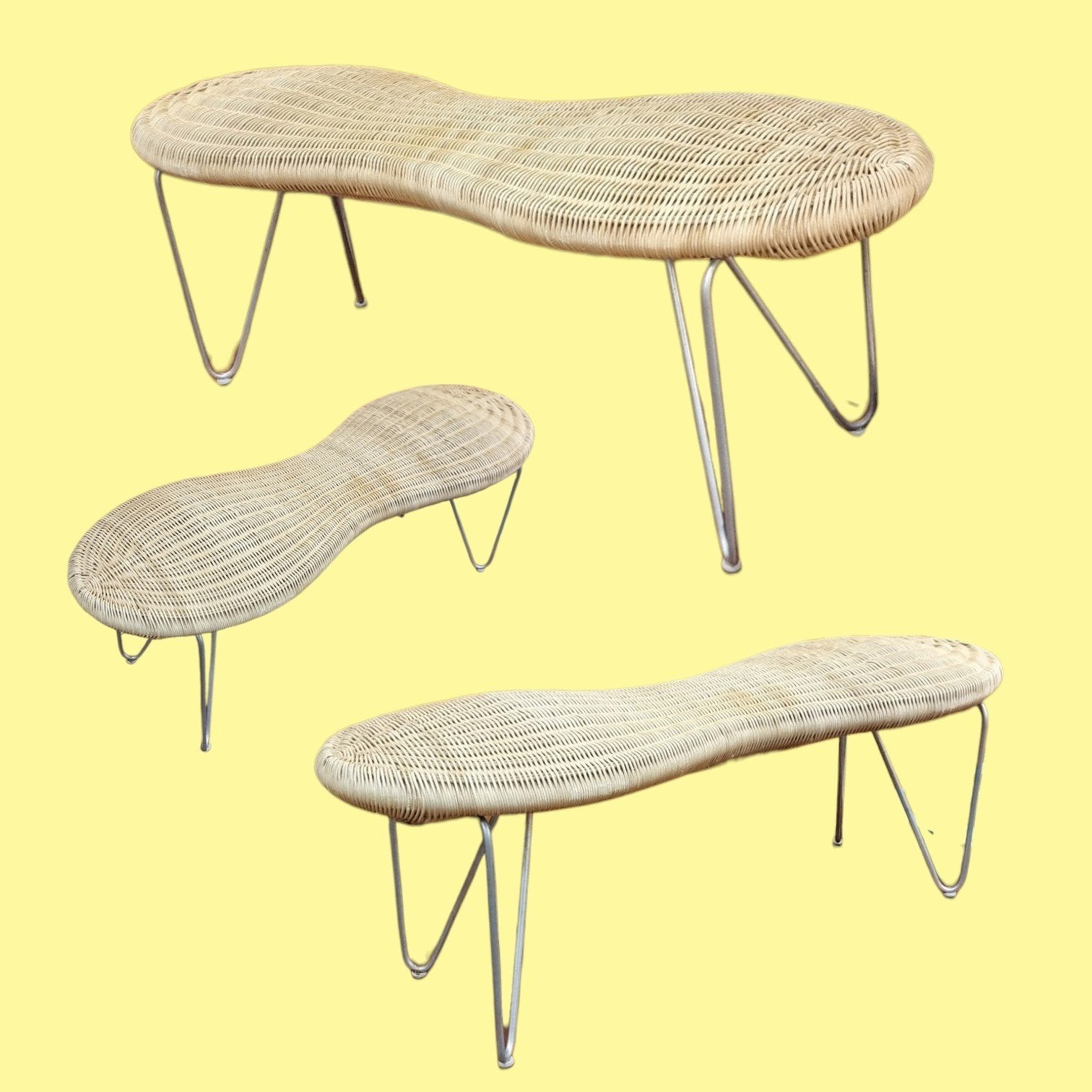 Vintage ikea design bank 'Peanut' rotan jaren 90, Ophalen of Verzenden
