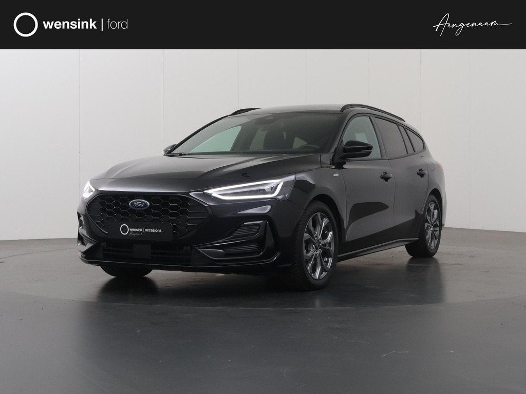 Ford Focus 1.0 EcoBoost Hybrid ST Line X | Trekhaak Afneemba, Auto's, Stof, Gebruikt, Automatische klimaatregeling, Zwart