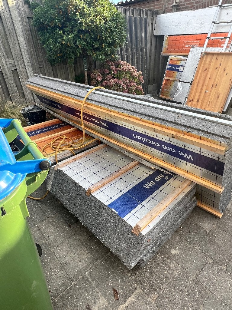 Isolatieplaten 5,3 meter x 4 stuks, 4 tot 8 cm, Zo goed als nieuw, Hardschuim (Pir), 15 m² of meer