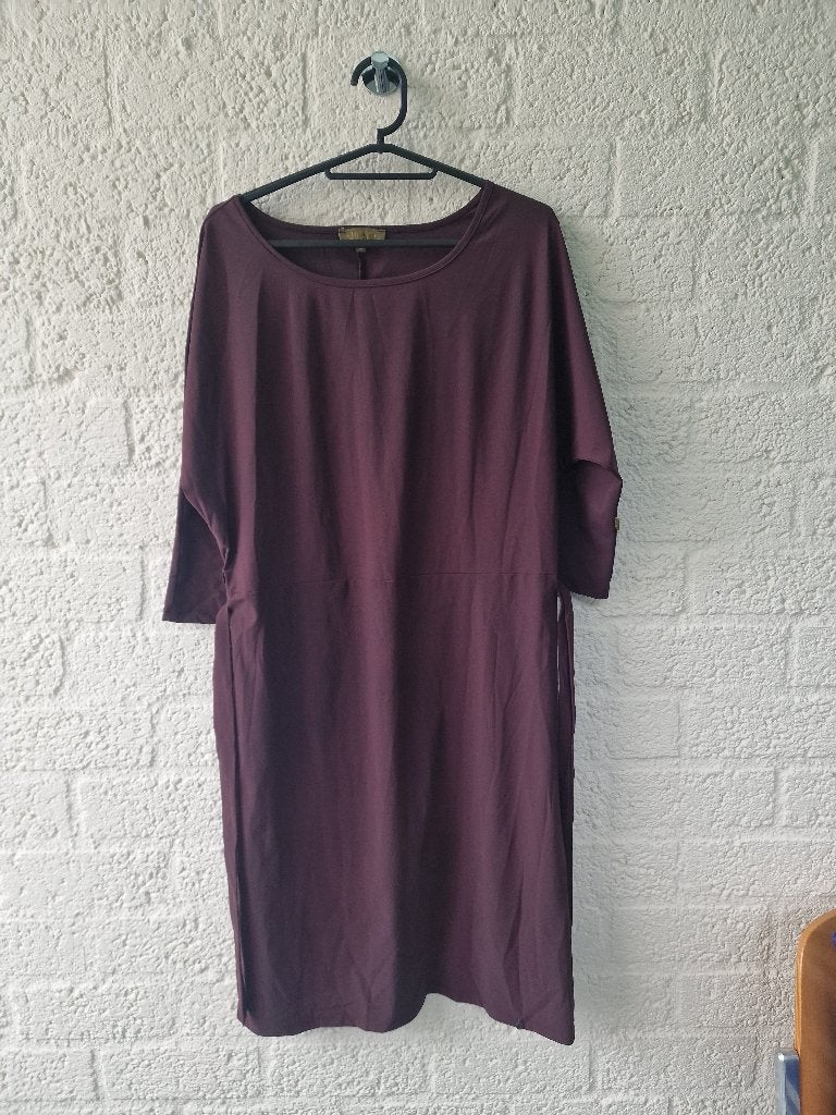 Zusss jurk M aubergine met ceintuur stretch, Maat 38/40 (M), Paars, Ophalen of Verzenden, Zo goed als nieuw