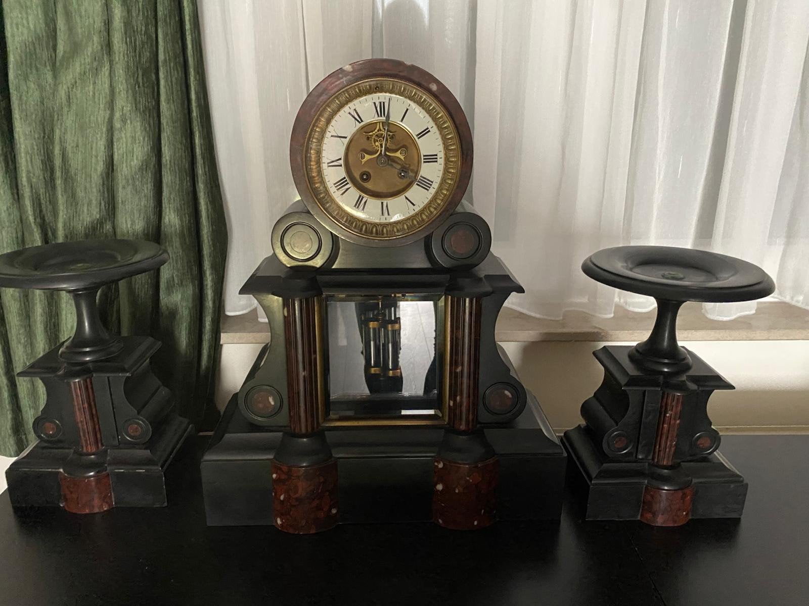 Te koop prachtige klok met 2 kandelaars, Antiek en Kunst, Ophalen