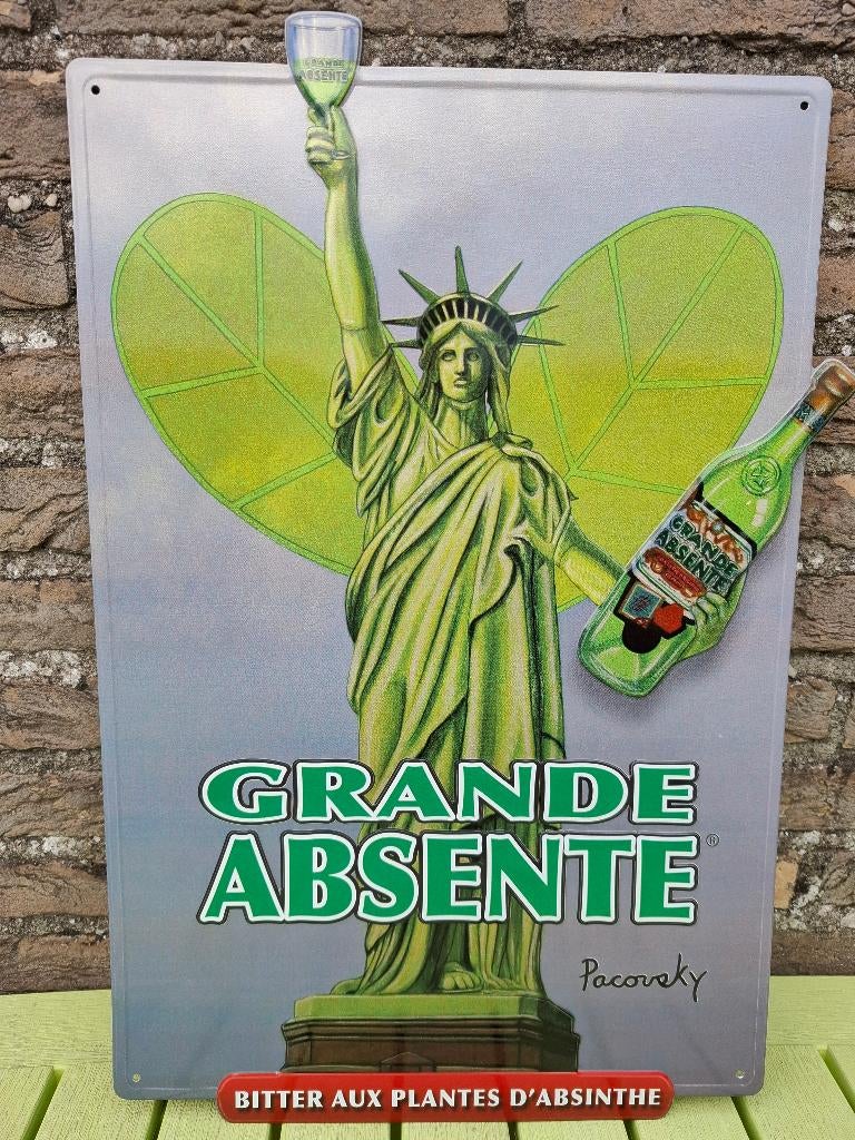 Groot Reclamebord Absinthe - Grande Absente, Ophalen of Verzenden, Nieuw, Reclamebord