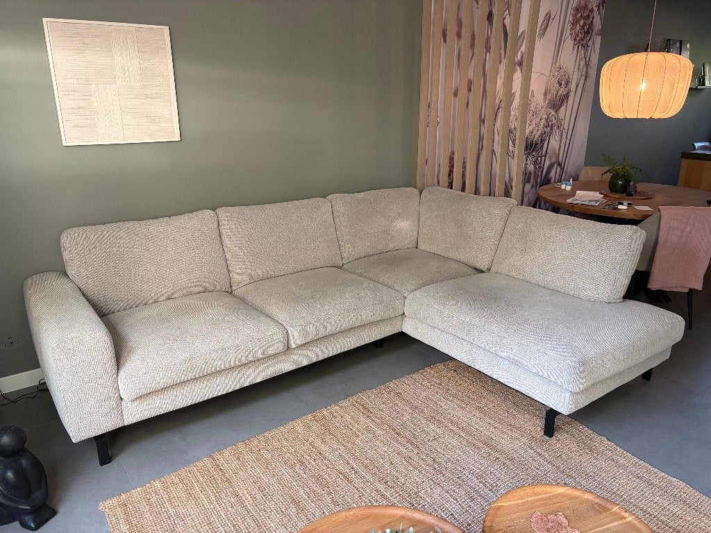Comfortabele hoekbank met chaise longue, Ophalen, Zo goed als nieuw, Stof, Modern