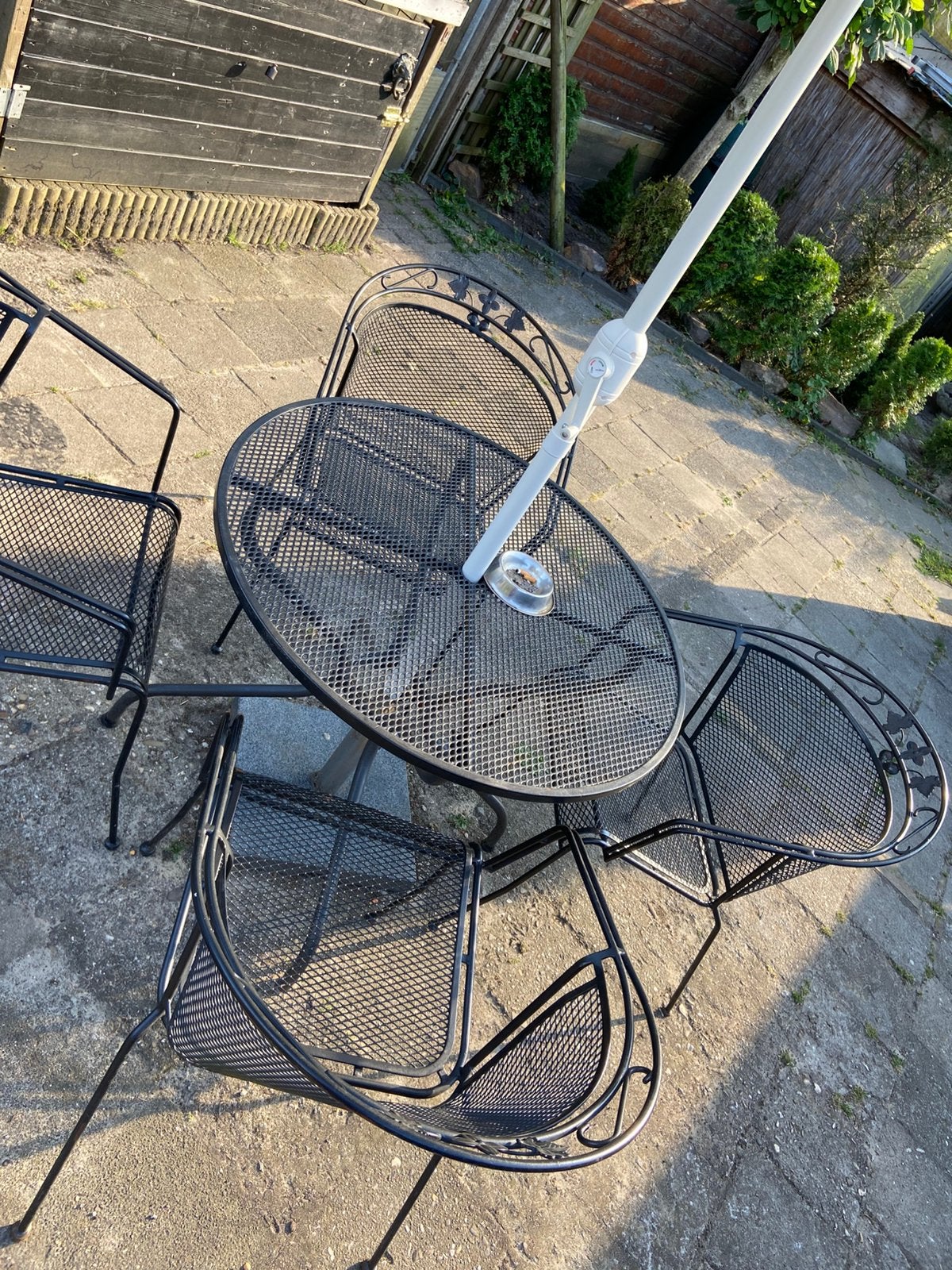 Ijzeren tuin set, Ophalen, Zo goed als nieuw, Overige materialen, 4 zitplaatsen