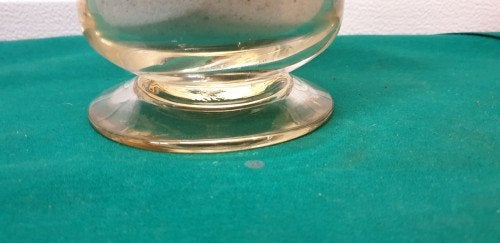 vaas van glas met versiering en kaars, Ophalen of Verzenden, 'T Olde Gre-j, Info@toldegrej.nl, Endepoelstraat 20f Didam