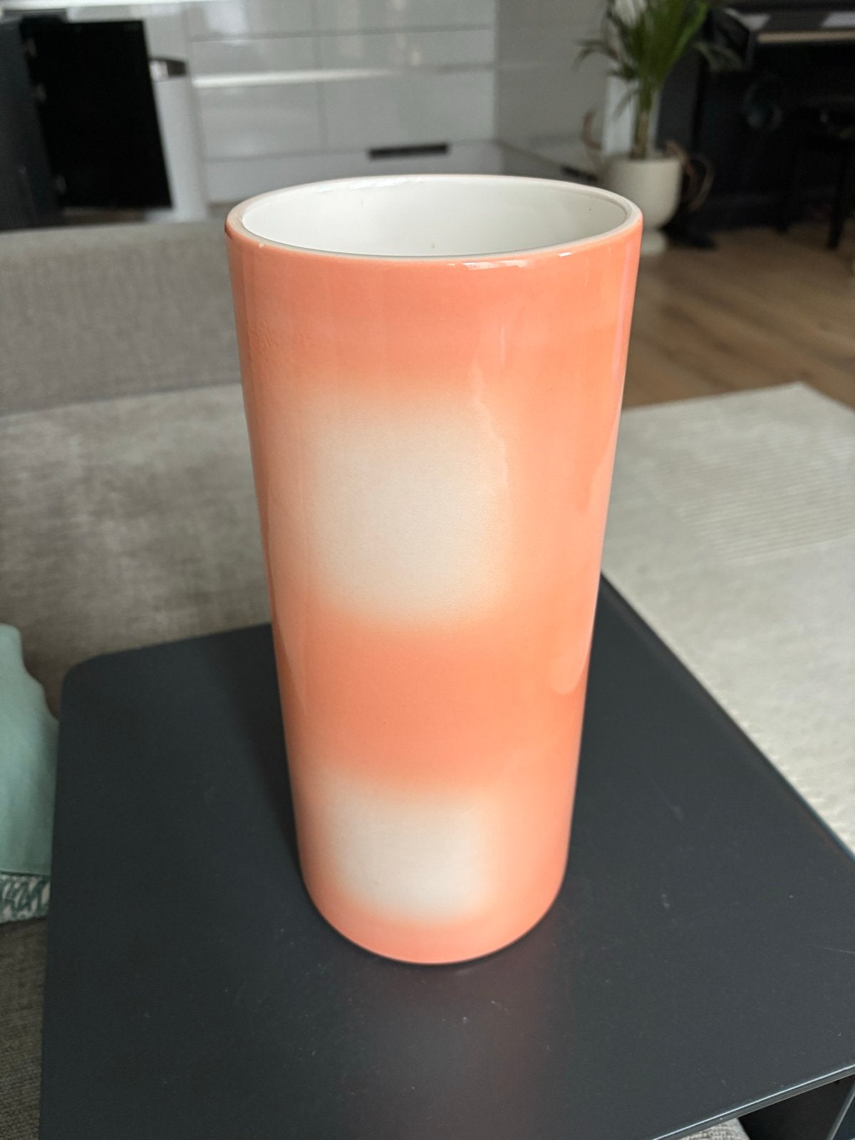 H&M Home x India Mahdavi Vaas - Oranje/Wit, Ophalen, Met patroon/structuur, Oranje, Zo goed als nieuw