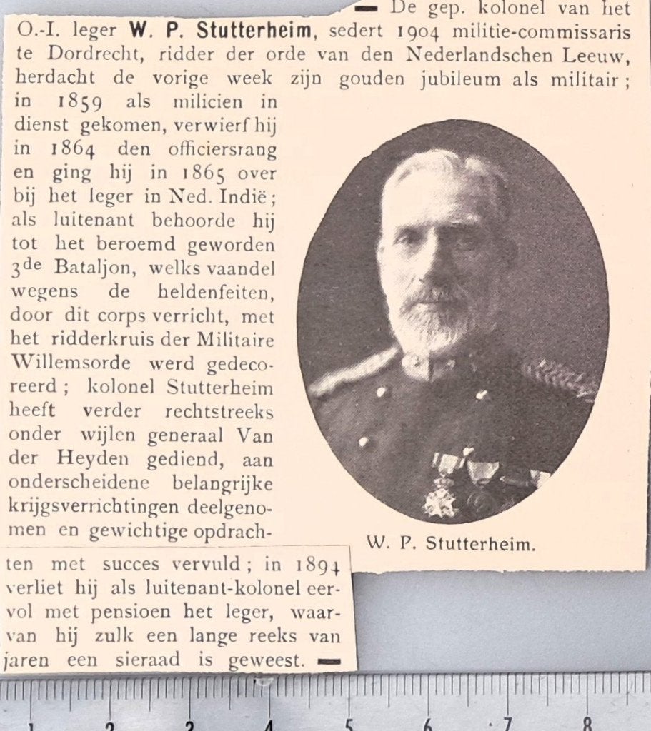 Leger Indië 1909; Kol. W.P. Stutterheim 50 jaar militair, Verzenden, Voor 1940, Gebruikt, Overige onderwerpen