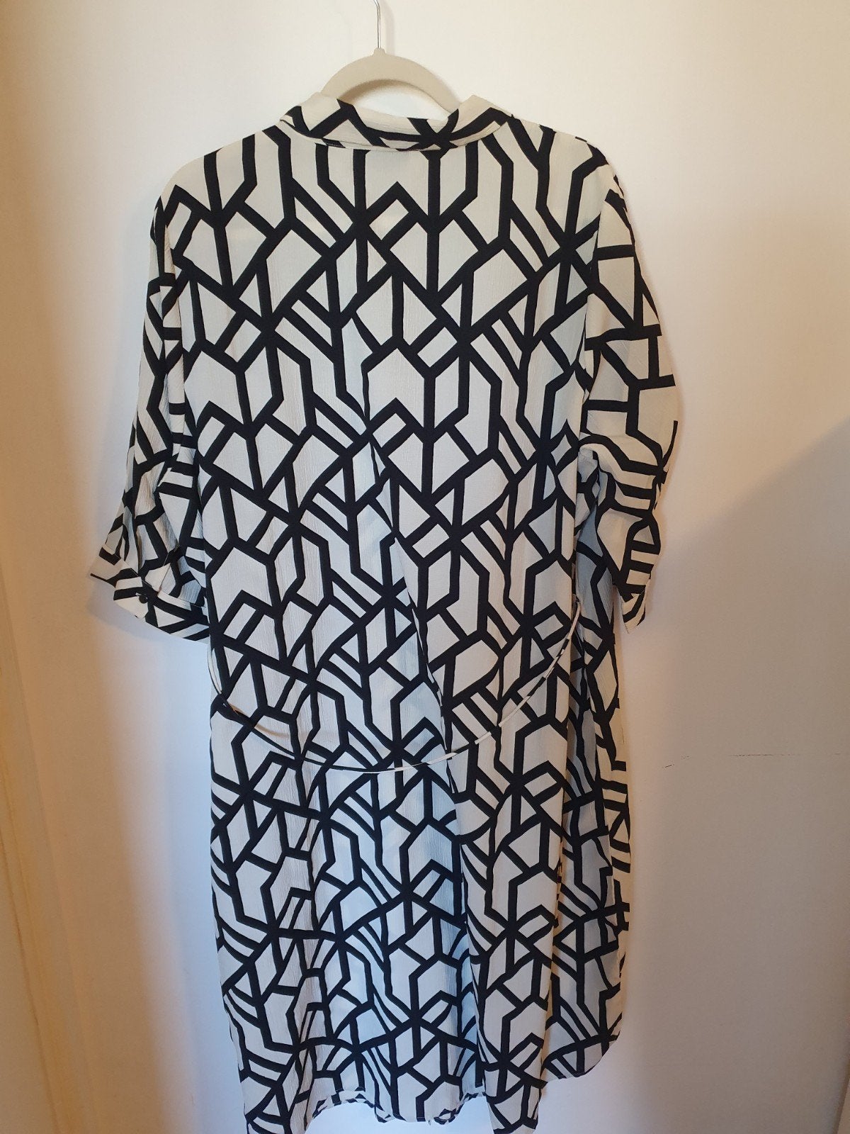 Flash by Zizzi jurk met geometrische print, maat L, Kleding | Dames, Zwart, Flash by Zizzi, Maat 42/44 (L), Ophalen of Verzenden
