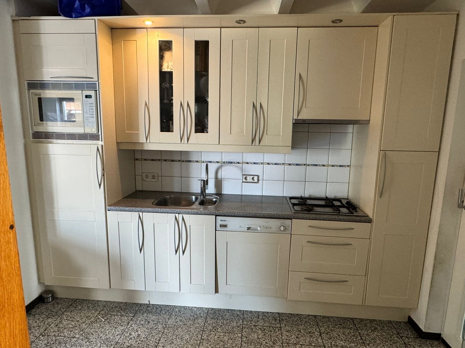 Complete Crème Keuken met Apparatuur, Ophalen, Gebruikt, Enkelwandige keuken, Kunststof
