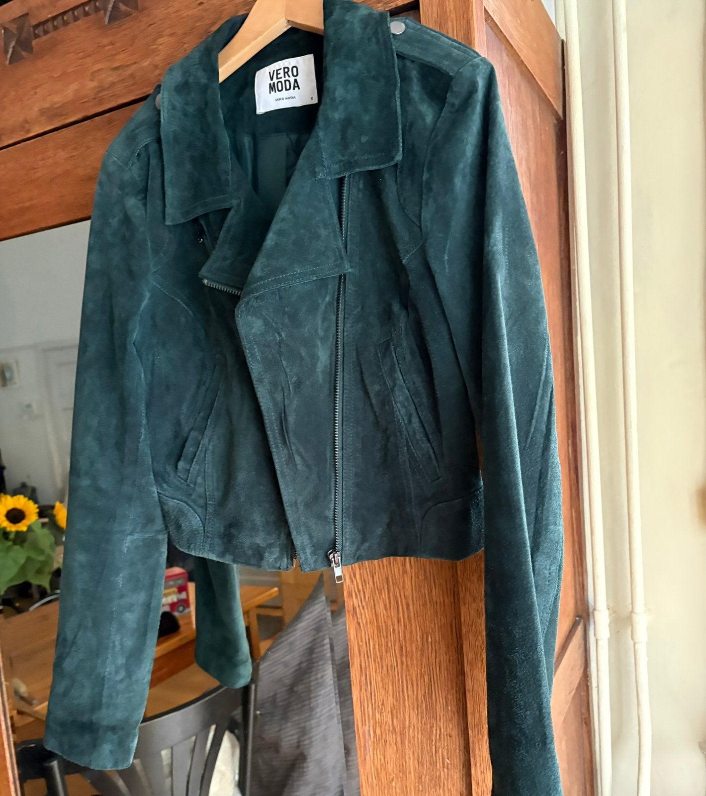 Only , mooi - Echt Suede jasje ! Smaragdgroen ! Maat s, Ophalen of Verzenden, Zo goed als nieuw, Maat 38/40 (M)