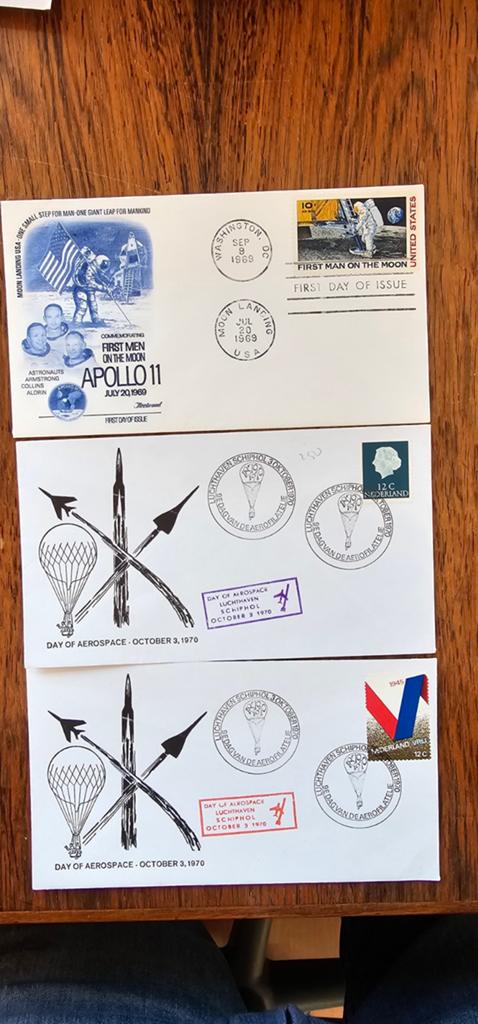 3 Enveloppen: 2x Aerospace, 1x Apollo 11 (First Day Issue), Verzamelen, Verzenden, 1960 tot 1980