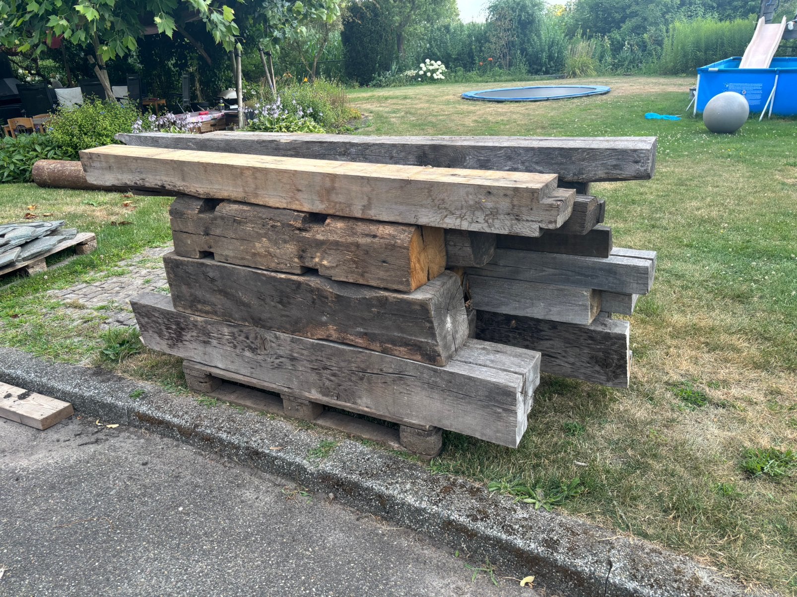 Eiken gebinten / balkhout, Ophalen, Gebruikt, Hardhout, 180 tot 250 cm
