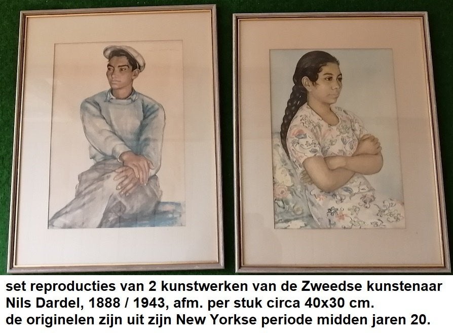 set repro's van de Zweedse kunstenaar NILS DARDEL, Ophalen of Verzenden, Reproductie