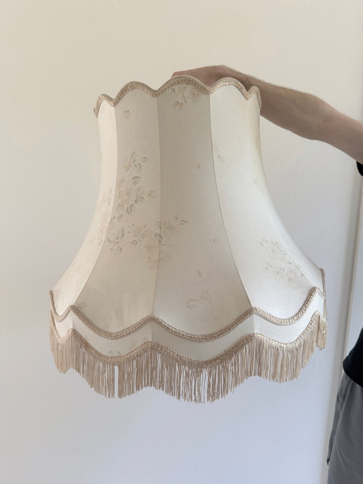 Antieke lampenkap met franjes - diameter 60 cm, Ophalen