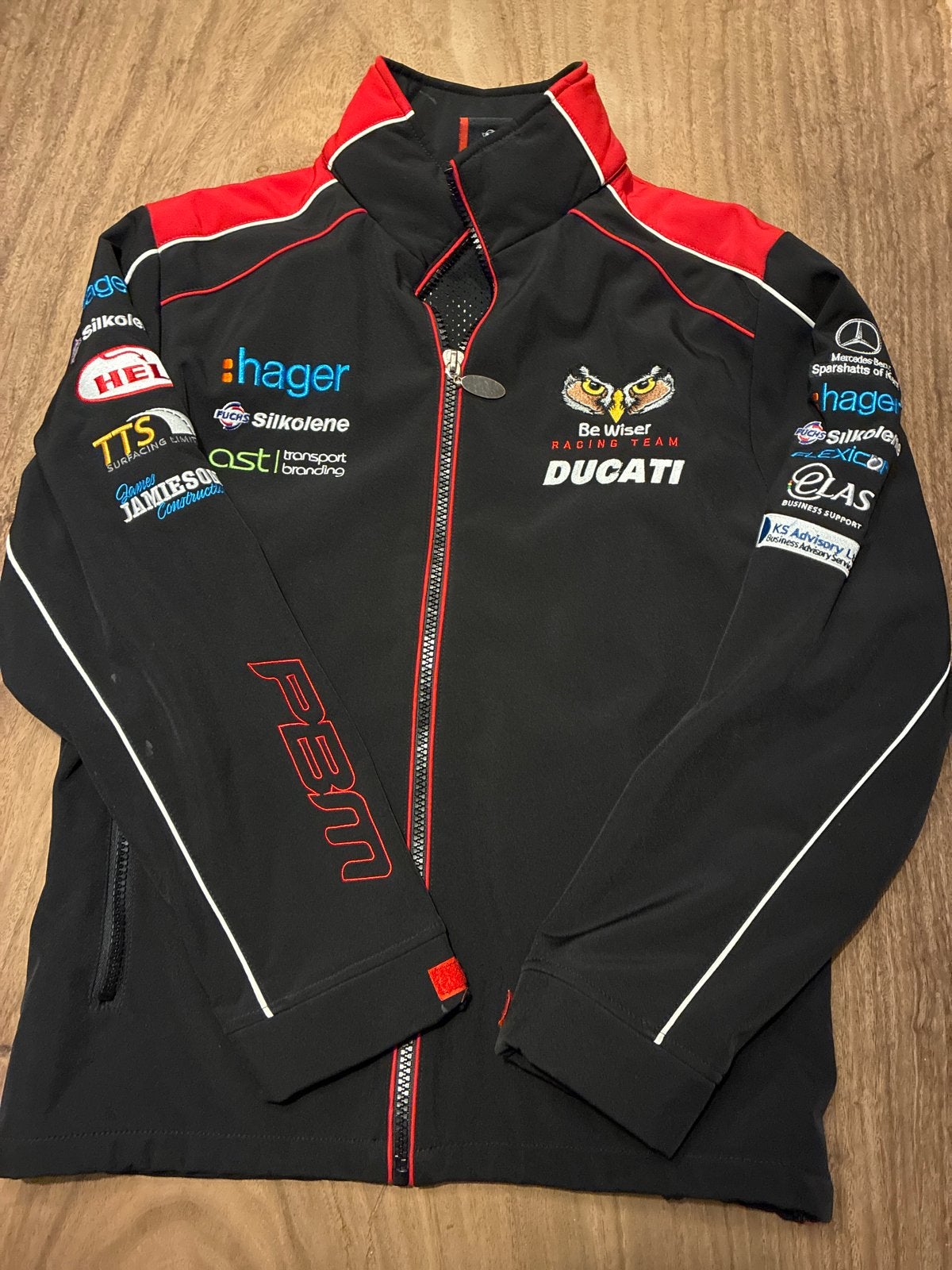 Ducati Be Wiser Racing Team Softshell Jas L, Ophalen of Verzenden, Gedragen, Overige maten, Zwart