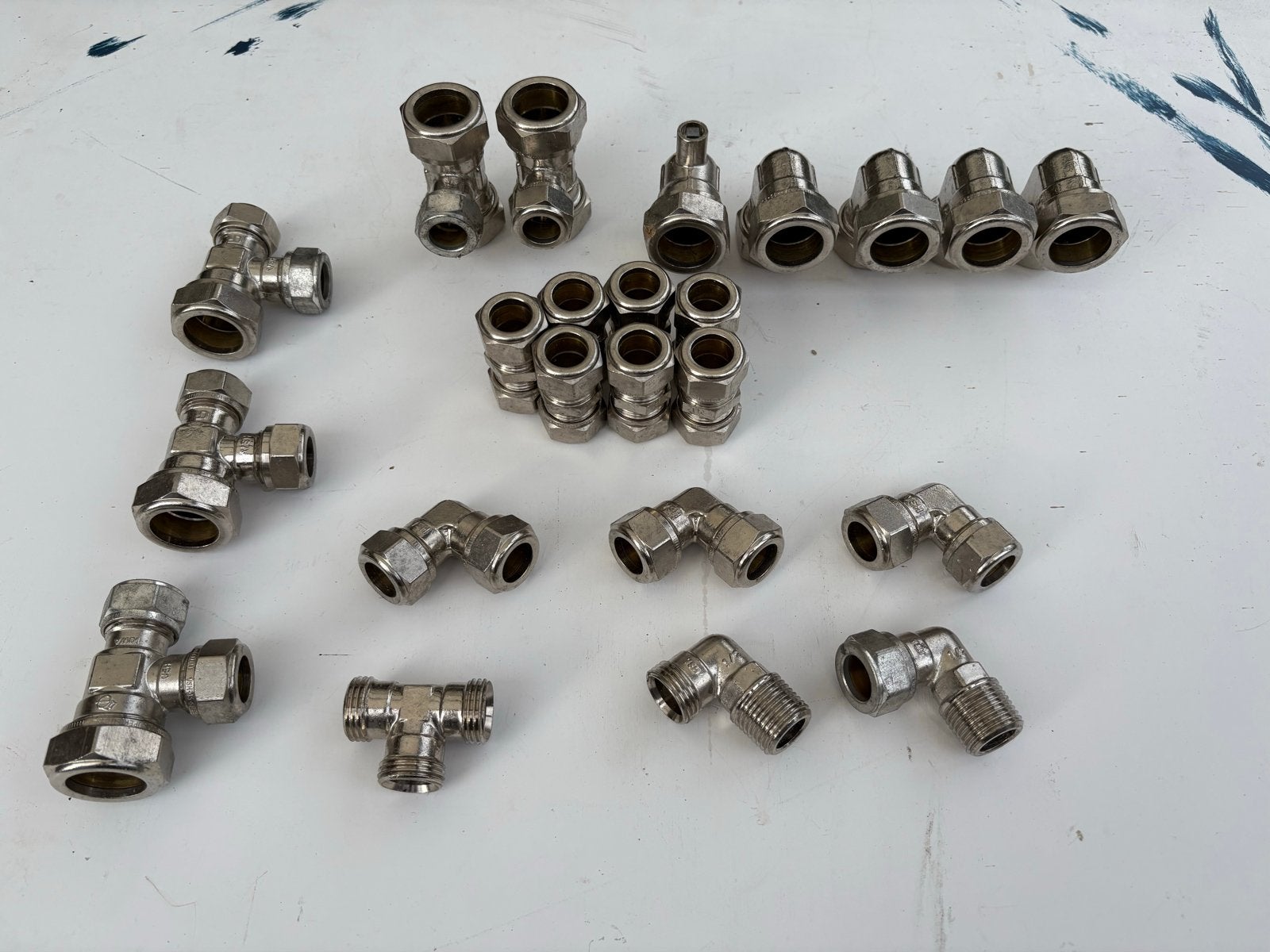 Vernikkelde messing koppelingen, Overige materialen, Gebruikt, Overige typen, Minder dan 2 meter