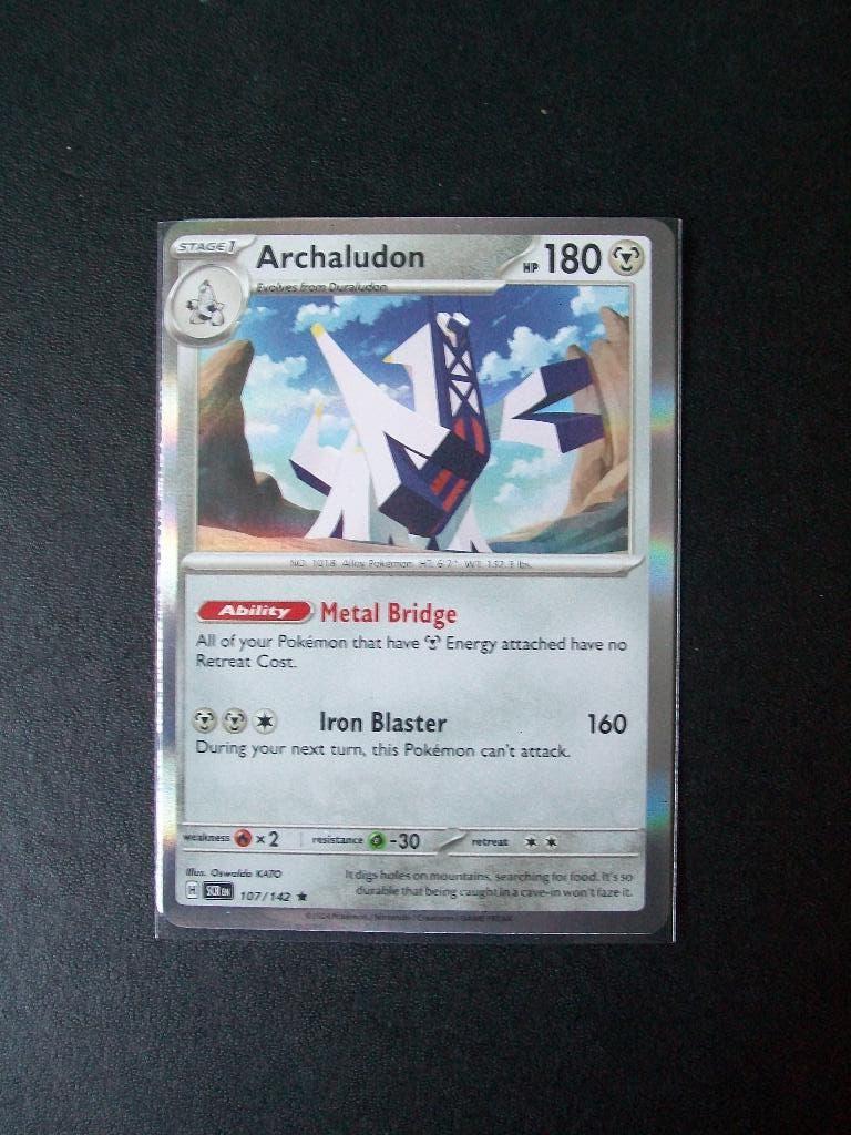 1853. Nieuwe Pokemon Kaart holo rare ARCHALUDON   (107/142), Verzenden, Nieuw, Losse kaart, Foil