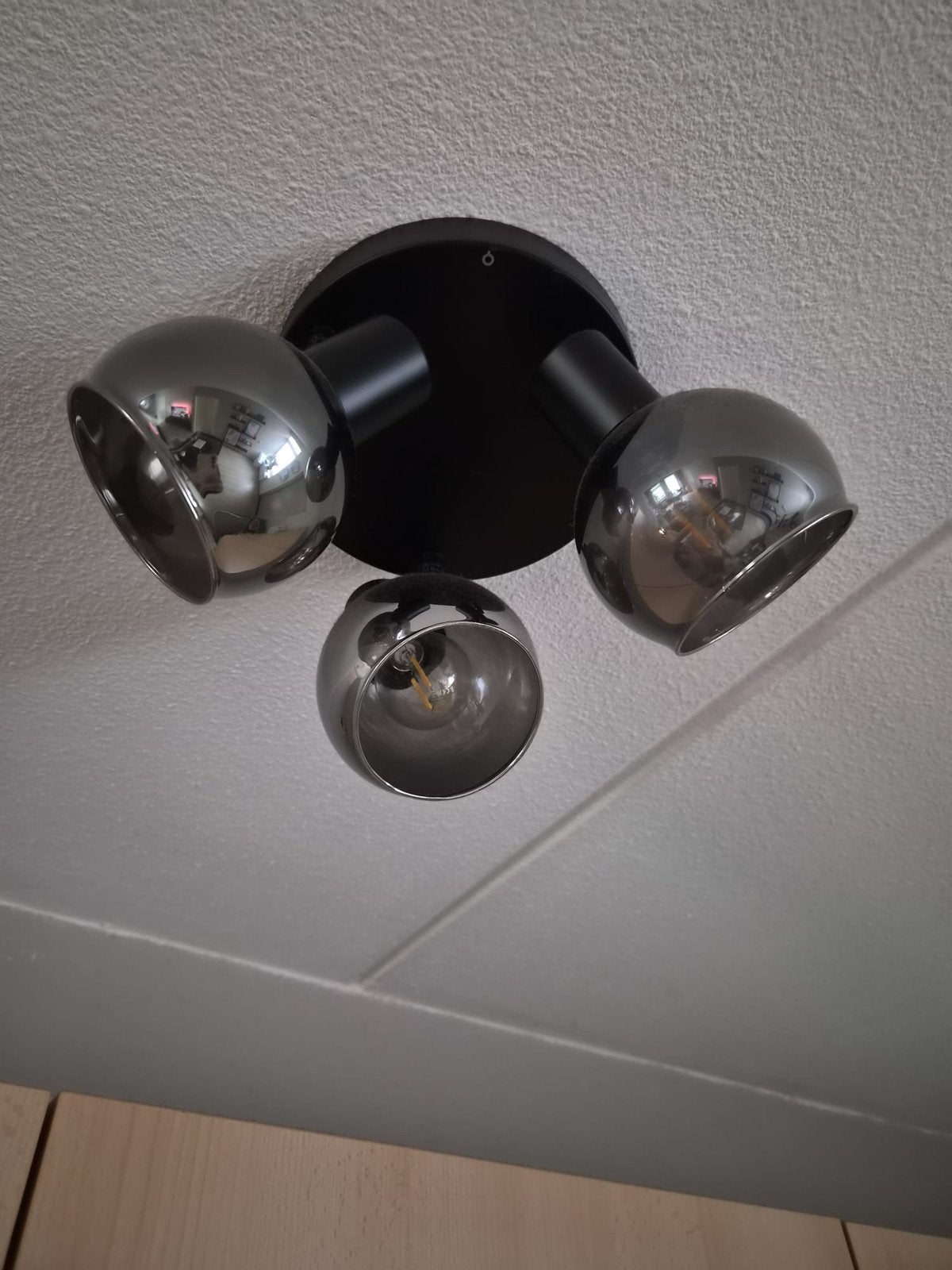 Plafonslamp smoked glass, Ophalen, Zo goed als nieuw